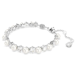 Le Bracelet Swarovski, Matrix Tennis, Perle de cristal, Taille ronde, Blanc, Métal rhodié, 5689625