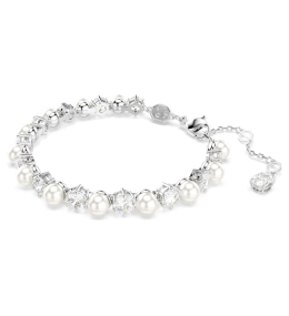 Le Bracelet Swarovski, Matrix Tennis, Perle de cristal, Taille ronde, Blanc, Métal rhodié, 5689625