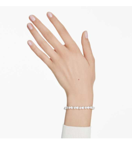 Le Bracelet Swarovski, Matrix Tennis, Perle de cristal, Taille ronde, Blanc, Métal rhodié, 5689625