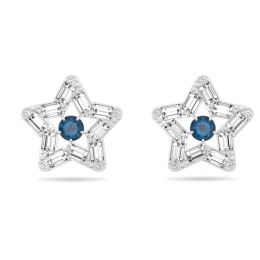 Les Boucles d'oreilles Stella, Swarovski, Tailles variées, Étoile, Bleues, Métal rhodié, 5639188