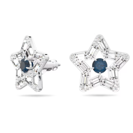 Les Boucles d'oreilles Stella, Swarovski, Tailles variées, Étoile, Bleues, Métal rhodié, 5639188