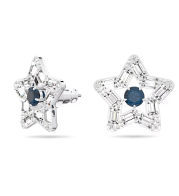 Les Boucles d'oreilles Stella, Swarovski, Tailles variées, Étoile, Bleues, Métal rhodié, 5639188