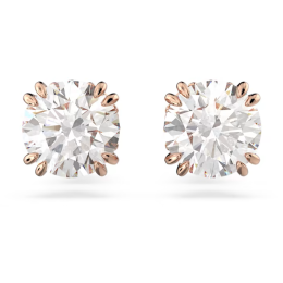 Les Boucles d'oreilles Constella, Swarovski,  Coupe ronde, Blanches, Placage de ton or rosé, 5638801