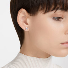 Les Boucles d'oreilles Constella, Swarovski,  Coupe ronde, Blanches, Placage de ton or rosé, 5638801