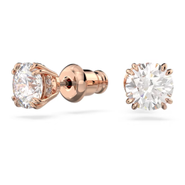Les Boucles d'oreilles Constella, Swarovski,  Coupe ronde, Blanches, Placage de ton or rosé, 5638801