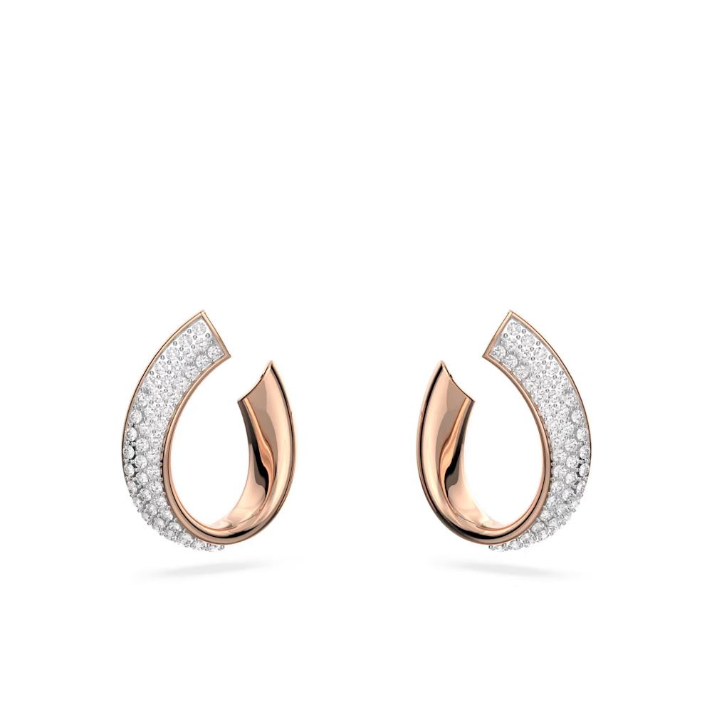 Les Boucles d'oreilles Exist, Swarovski, Blanches, Placage de ton or rosé, 5636448