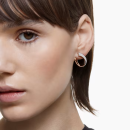 Les Boucles d'oreilles Exist, Swarovski, Blanches, Placage de ton or rosé, 5636448