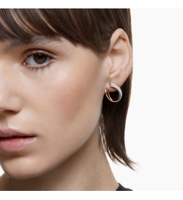 Les Boucles d'oreilles Exist, Swarovski, Blanches, Placage de ton or rosé, 5636448