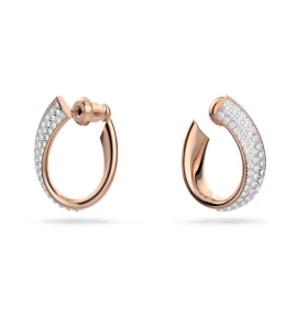 Les Boucles d'oreilles Exist, Swarovski, Blanches, Placage de ton or rosé, 5636448