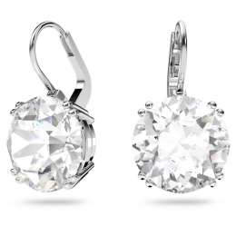 Les Boucles d'oreilles pendantes, Swarovski, Millenia Coupe ronde, Blanches, Métal rhodié, 5628351