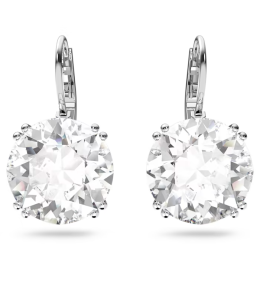 Les Boucles d'oreilles pendantes, Swarovski, Millenia Coupe ronde, Blanches, Métal rhodié, 5628351
