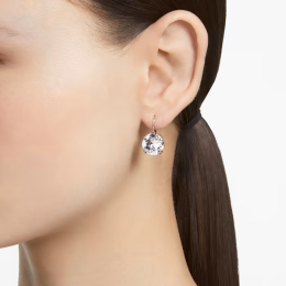 Les Boucles d'oreilles pendantes, Swarovski, Millenia Coupe ronde, Blanches, Métal rhodié, 5628351