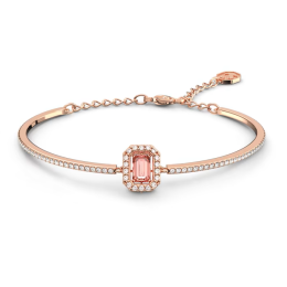Le Bracelet-jonc Swarovski, Millenia Taille octogonale, Pavé, Rose, Placage de ton or rosé, 5620555