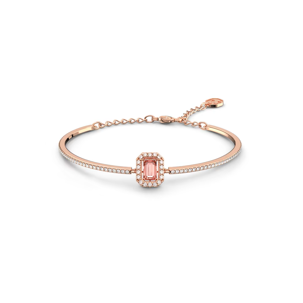 Le Bracelet-jonc Swarovski, Millenia Taille octogonale, Pavé, Rose, Placage de ton or rosé, 5620555