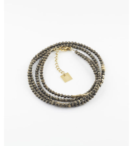 Le Bracelet Favela en acier PVD jaune, pyrite, ZAG bijoux, SBX6883-01BRW