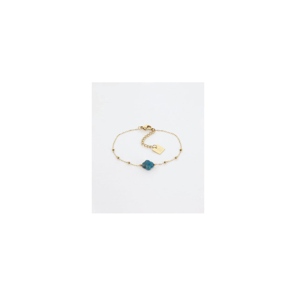 Le Bracelet Velasquez en acier PVD jaune et apatite, ZAG bijoux, SBS7970-01BLU