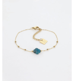 Le Bracelet Velasquez en acier PVD jaune et apatite, ZAG bijoux, SBS7970-01BLU