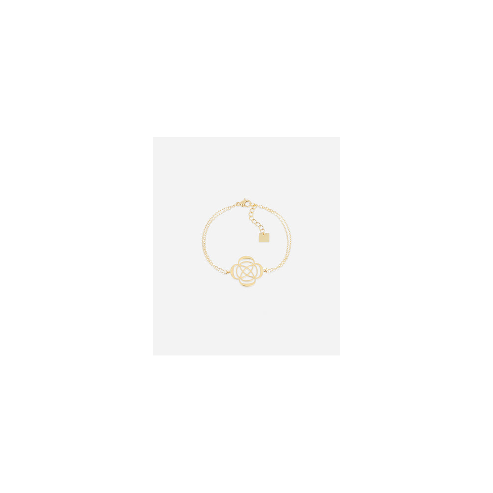 Le Bracelet Isaki en acier PVD jaune, motif fleur, ZAG bijoux, SBS24505-01UNI Le Bracelet Isaki en acier PVD jaune, motif fleur, ZAG bijoux, SBS24505-01UNI