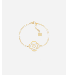 Le Bracelet Isaki en acier PVD jaune, motif fleur, ZAG bijoux, SBS24505-01UNI