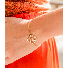 Le Bracelet Isaki en acier PVD jaune, motif fleur, ZAG bijoux, SBS24505-01UNI