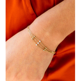 Le Bracelet Poseidon en acier PVD jaune et oxydes de zirconium, ZAG bijoux, SBS24471-01WHT