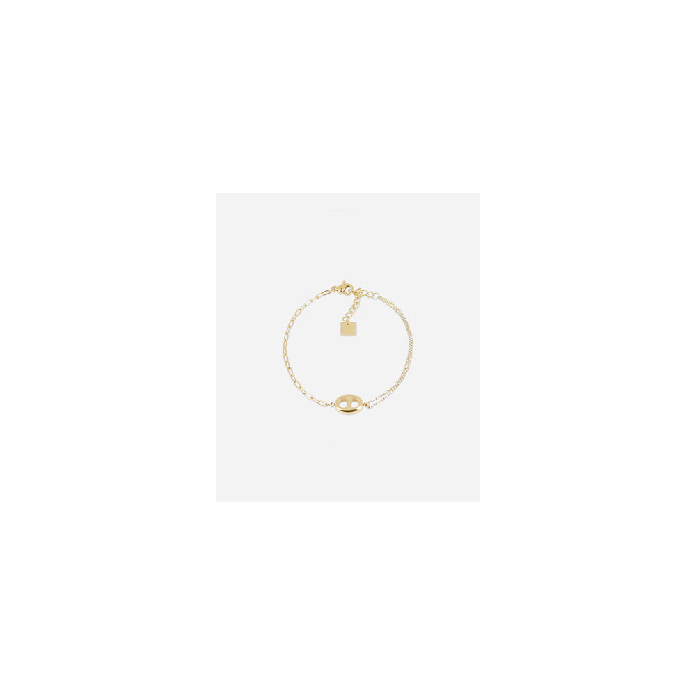Le Bracelet Kahvi en acier PVD jaune, mailles grain de café, ZAG bijoux, SBS23291-01UNI Le Bracelet Kahvi en acier PVD jaune, mailles grain de café, ZAG bijoux, SBS23291-01UNI