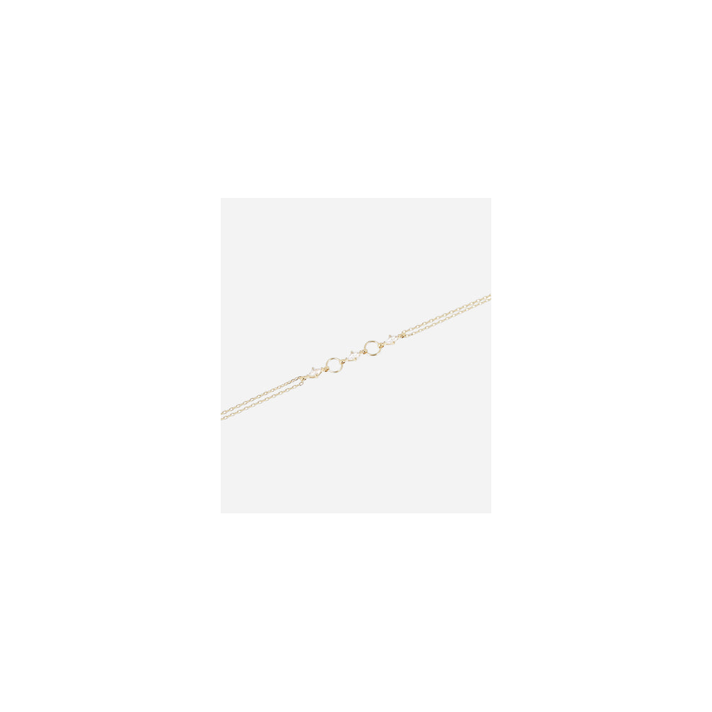 Le Bracelet Deneba en acier PVD jaune et oxyde de zirconium, ZAG bijoux, SBS24442-01WHT