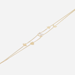 Le Bracelet Fretia en acier PVD jaune et oxyde de zirconium, ZAG bijoux, SBS24361-01WHT