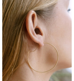 Les Boucles d'oreilles Papaya en acier PVD jaune, ZAG bijoux, SEC21347-01UNI50