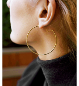 Les Boucles d'oreilles Timia en acier PVD jaune, ZAG bijoux, SEC21346-01UNI50