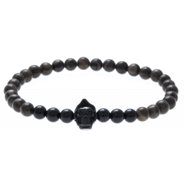 Le Bracelet pierres naturelles onyx, motif la faucheuse en marbre