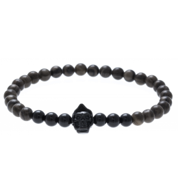 Le Bracelet pierres naturelles onyx, motif la faucheuse en marbre