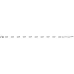 Le Bracelet femme acier, mailles forçat allongées, Longueur 20 cm by Stauffer