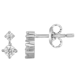 Boucles d'oreilles pendantes Argent 925/1000, 4 oxydes de zirconium by Stauffer