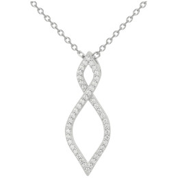 Le Collier Argent 925/1000, motif infini et 44 oxydes de zirconium by Stauffer