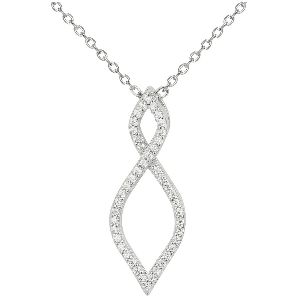 Le Collier Argent 925/1000, motif infini et 44 oxydes de zirconium by Stauffer