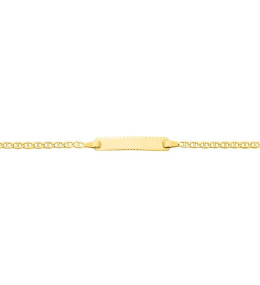 La Gourmette bébé or jaune 375/1000, mailles gourmette barrées, by Stauffer