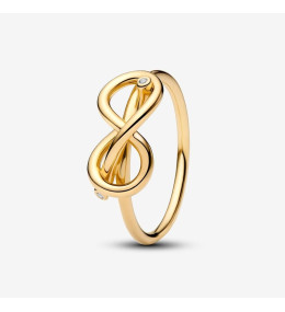 Bague noeud de l'infini dorée Pandora, doré or jaune 585/1000, 163759C01