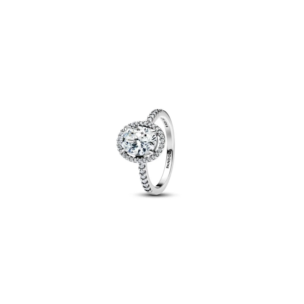 Bague cocktail halo ovale scintillant Pandora Timeless, argent 925/1000, 193777C01