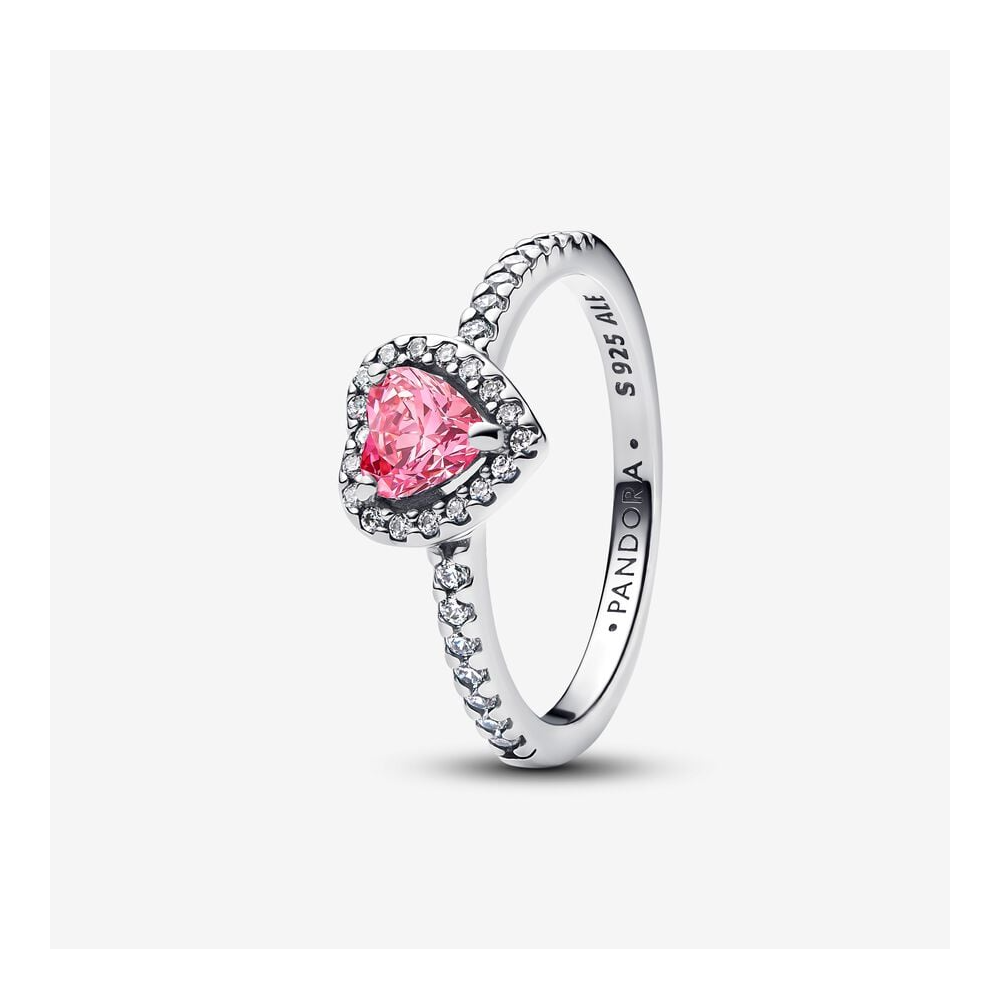 Bague Pandora, Coeur rose surélevé, argent 925/1000, 198421C03