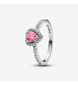 Bague Pandora, Coeur rose surélevé, argent 925/1000, 198421C03
