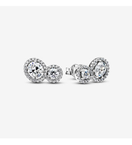Boucles d'oreilles Pandora, halo enveloppant en argent 925/1000, 293774C01