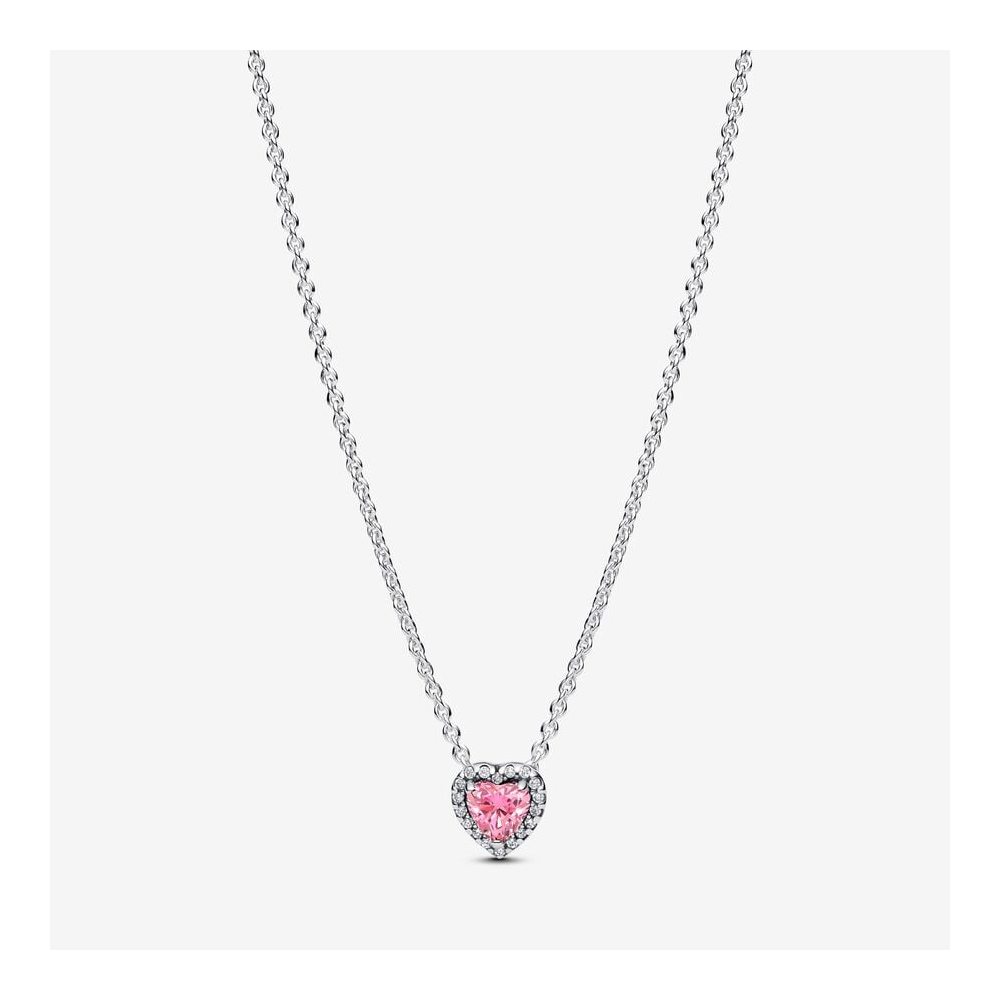 Collier Pandora timeless, coeur rose surélevé en argent 925/1000 398425C02-45