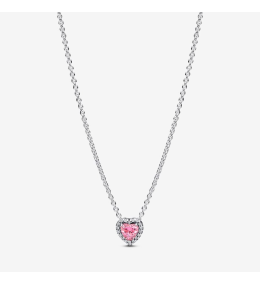 Collier Pandora timeless, coeur rose surélevé en argent 925/1000 398425C02-45