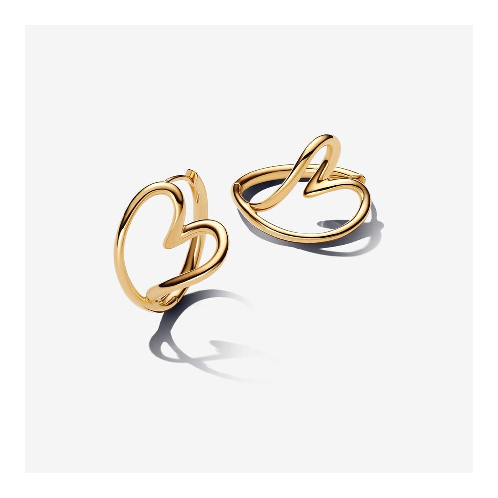 Boucles d'oreilles Pandora essence en métal doré or jaune 585/1000, 263807C00