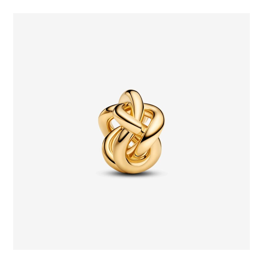 Charm Pandora Moments, noeud de l'infini doré en métal doré or jaune 585/1000, 763755C00