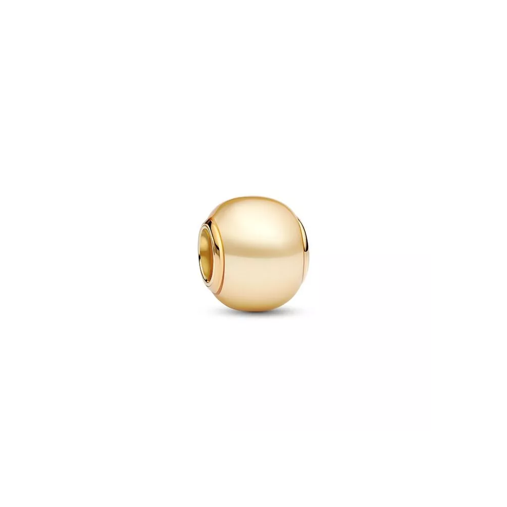 Charm Pandora Moments, perle de synthèse dorée en métal doré or jaune 585/1000, 763781C01