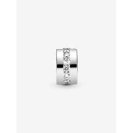Le Charm clip Pandora Moments, Rangée Scintillante Incolore en argent 925/1000, 791972CZ