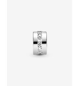 Le Charm clip Pandora Moments, Rangée Scintillante Incolore en argent 925/1000, 791972CZ