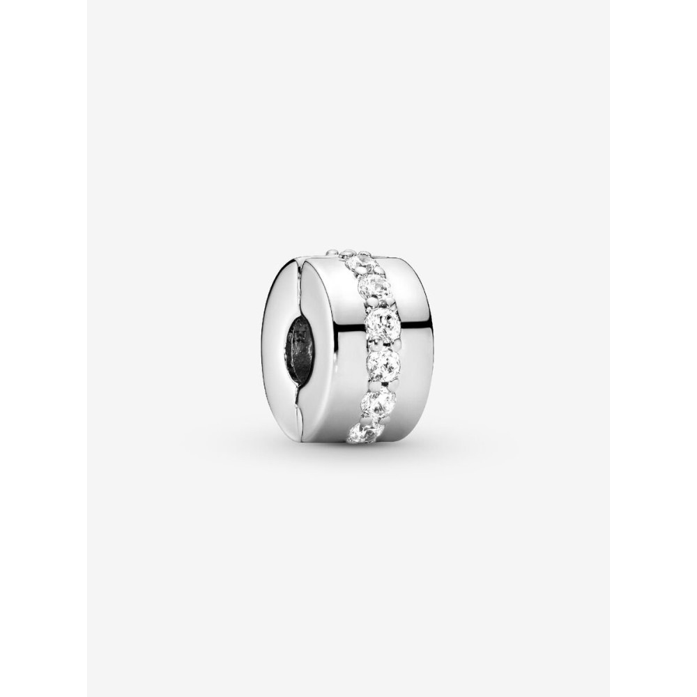 Charm clip Pandora Moments, Rangée Scintillante Incolore en argent 925/1000, 791972CZ